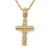 2.24 CT. Diamond Yellow Gold Cross Pendant - White Carat - USA & Canada